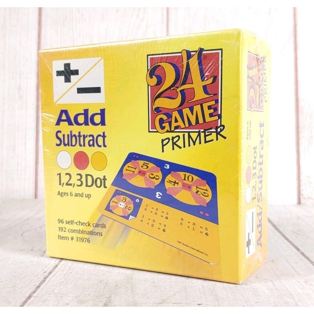 NEW SEALED, 24 Game Primer Add Subtract 1, 2, 3 Dot 96 Card Deck - Homeschooling